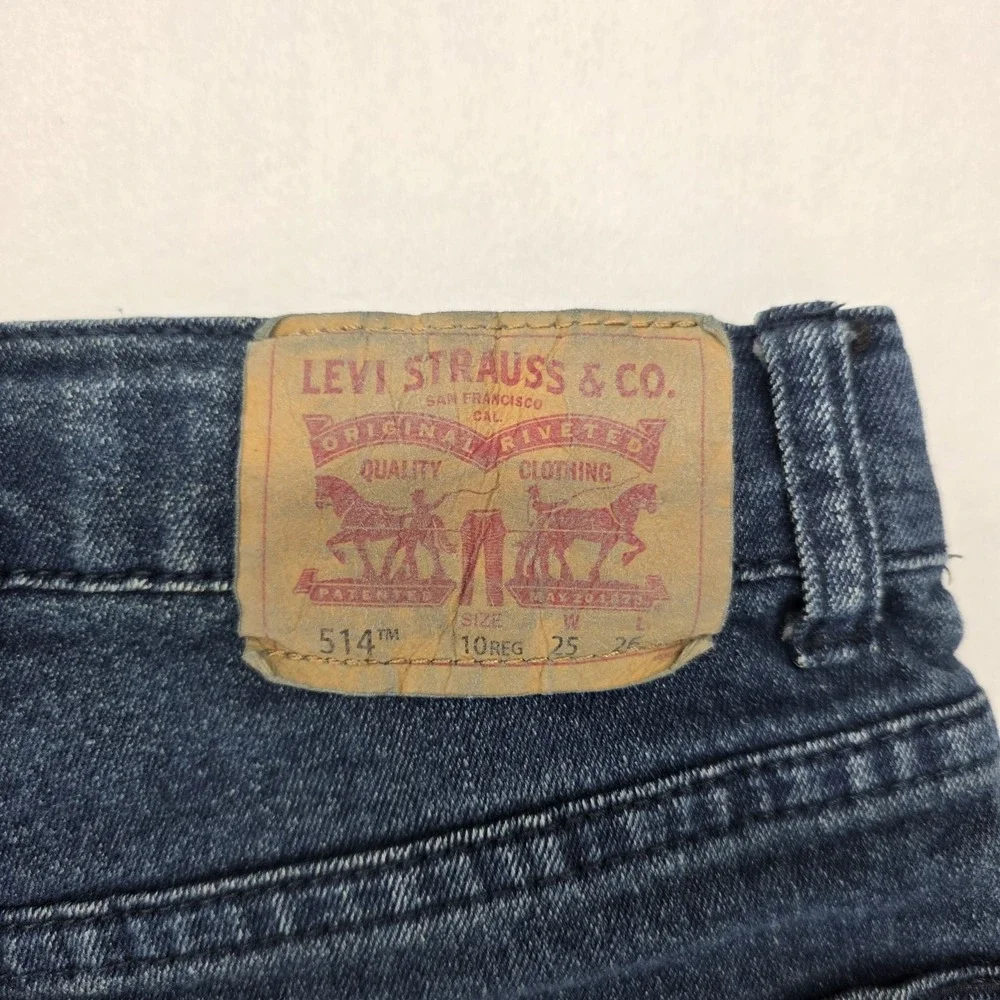 Levis 514 Boys 10 Straight Fit Jeans Blue Adjustable Waist 23x25 Performance